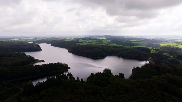 Aerial view of Kerspetalsperre reservoir Germany. Aerial view of Kerspetalsperre reservoir Germany.