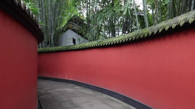 View of Wuhou Temple red wall in Chengdu China. View of Wuhou Temple red wall in Chengdu China.