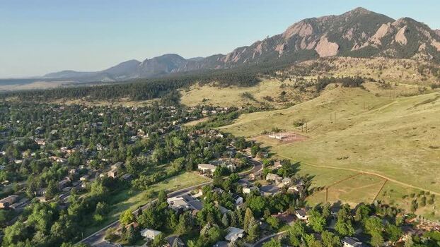 Aerial view of NCAR Foothills Laboratory in Boulder United States. Aerial view of NCAR Foothills Laboratory in Boulder United States.
