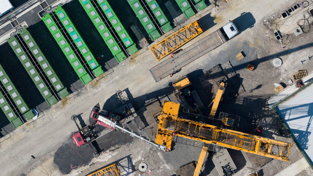 Aerial view of BESS Construction in France