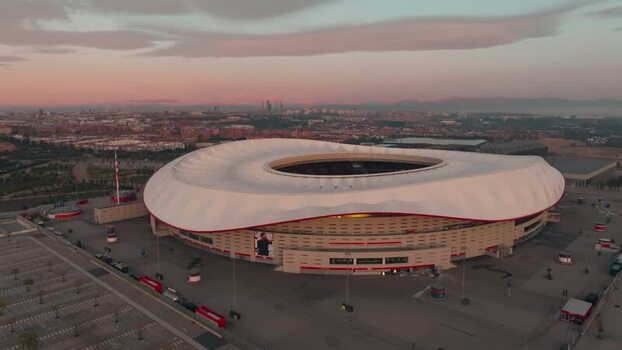 Aerial view of Riyadh Air Metropolitano Stadium in Spain.