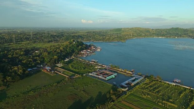 Aerial view of Rowo Jombor Klaten Indonesia. Aerial view of Rowo Jombor Klaten Indonesia.