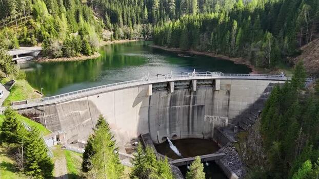 Aerial view of Kraftwerk Bodendorf and Sperre Paal dam Austria. Aerial view of Kraftwerk Bodendorf and Sperre Paal dam Austria.