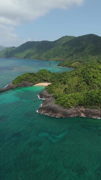 Aerial view of Playa Onda Samana Dominican Republic.