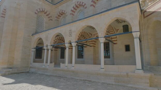 View of Selimiye Mosque courtyard in Edirne Turkiye. View of Selimiye Mosque courtyard in Edirne Turkiye.