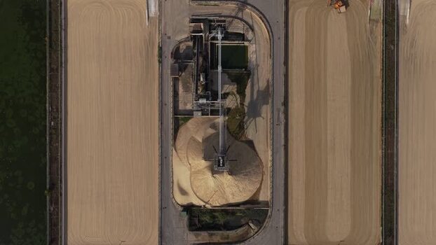 Aerial view of Ashford Common Water Treatment Works United Kingdom.