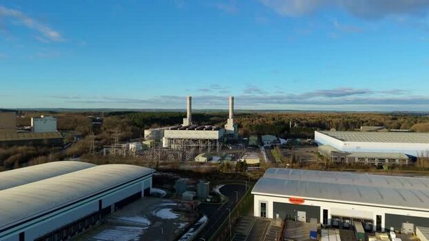 Aerial view of Corby Power Plant United Kingdom.