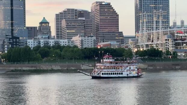 View of the River Queen boat on the Ohio River United States.
