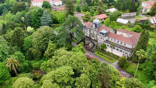 Aerial view of Pazo de Lourizan Spain. Aerial view of Pazo de Lourizan Spain.