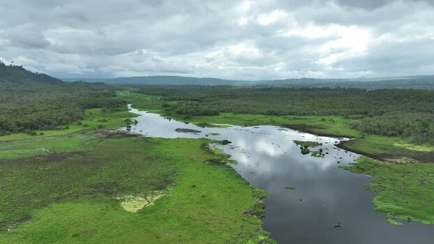 Aerial view of Rawa Bento wetlands in Gunung Tujuh Indonesia. Aerial view of Rawa Bento wetlands in Gunung Tujuh Indonesia.
