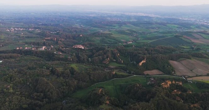 Aerial view of Balze del Valdarno and green hills in Tuscany Italy. Aerial view of Balze del Valdarno and green hills in Tuscany Italy.