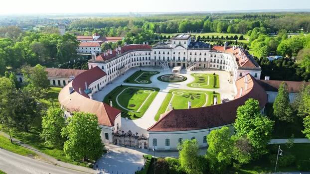 Aerial view of Esterhazy Palace Hungary.