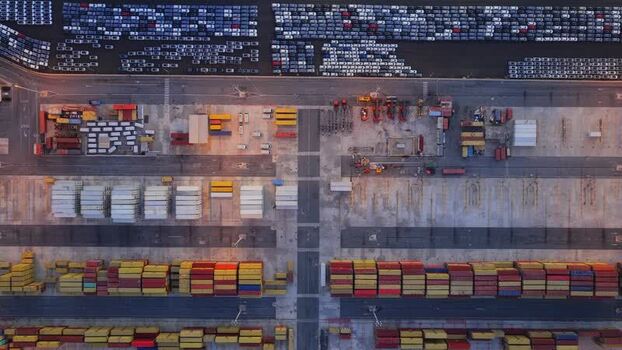 Aerial view of Civitavecchia Port with shipping containers Italy. Aerial view of Civitavecchia Port with shipping containers Italy.