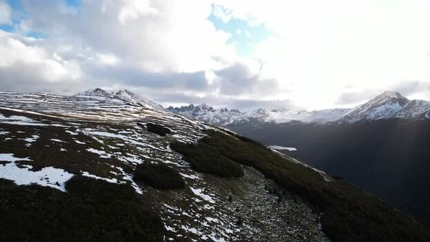 Aerial view of Dientes de Navarino mountains Chile. Aerial view of Dientes de Navarino mountains Chile.
