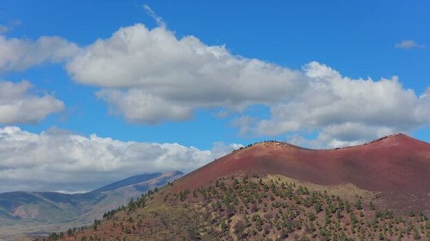 Aerial view of Sunset Crater in Arizona United States.