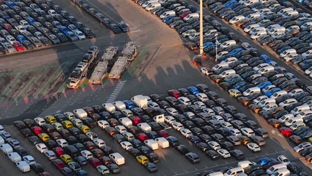 Aerial view of automotive logistics at Civitavecchia Port Italy. Aerial view of automotive logistics at Civitavecchia Port Italy.