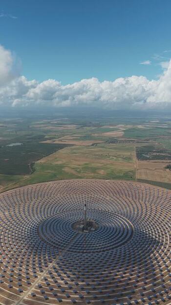 Aerial view of Torresol Energy Gemasolar solar plant Spain. Aerial view of Torresol Energy Gemasolar solar plant Spain.