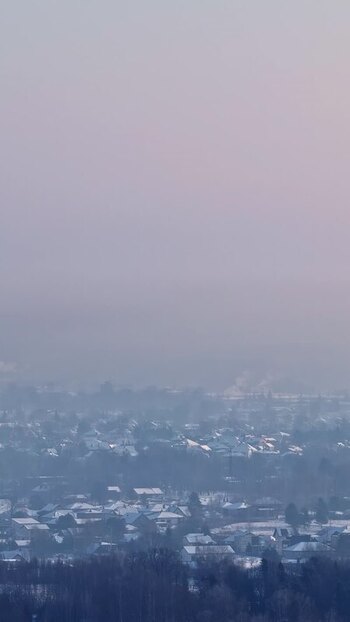 Aerial view of snow covered town in Jelgava Municipality Latvia.