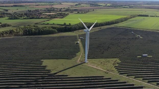 Aerial view of Chelveston Renewable Energy in United Kingdom. Aerial view of Chelveston Renewable Energy in United Kingdom.