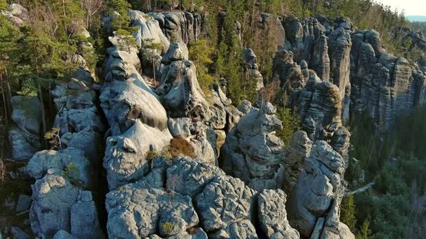 Aerial view of Adrspach Teplice Rocks in Czechia.