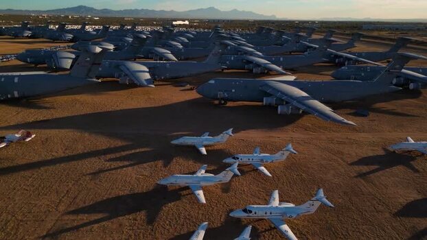 Aerial view of airplanes at 6000 East Valencia Road United States. Aerial view of airplanes at 6000 East Valencia Road United States.