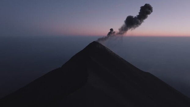 Aerial view of Acatenango volcano erupting in Guatemala. Aerial view of Acatenango volcano erupting in Guatemala.