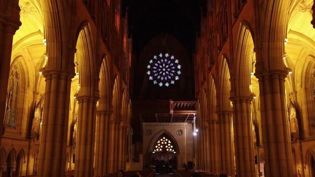 View of St Marys Cathedral interior in Sydney Australia.
