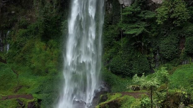 Aerial view of Waterfall Kayu Aro in Jambi Indonesia. Aerial view of Waterfall Kayu Aro in Jambi Indonesia.