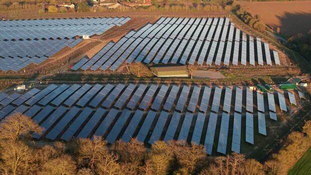 Aerial view of Tye Lane Solar farm United Kingdom. Aerial view of Tye Lane Solar farm United Kingdom.