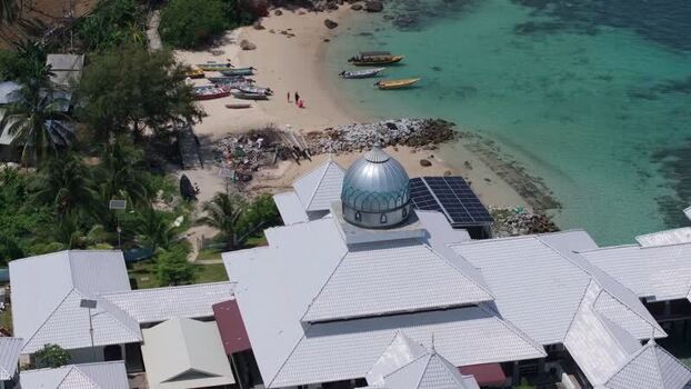 Aerial view of Perhentian Islands mosque in Terengganu Malaysia. Aerial view of Perhentian Islands mosque in Terengganu Malaysia.