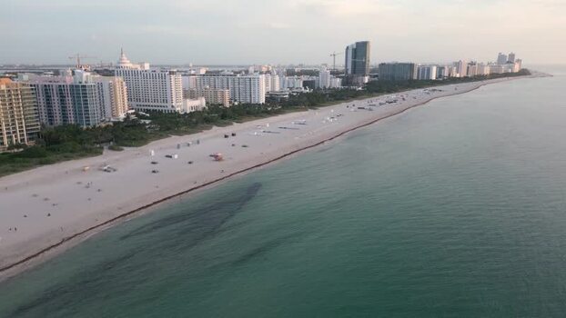 Aerial view of Miami Beach coastline United States. Aerial view of Miami Beach coastline United States.