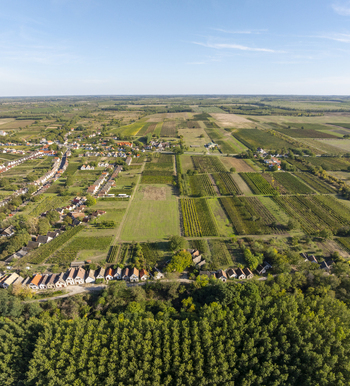 Aerial view of Hajos pincefalu a historic wine cellar village with rows of traditional small buildings surrounded by vineyards and agricultural fields in Hajos Hungary. Aerial view of Hajos pincefalu a historic wine cellar village with rows of traditional small buildings surrounded by vineyards and agricultural fields in Hajos Hungary.