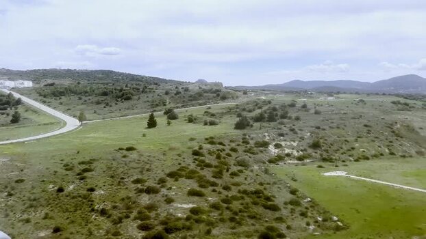 Aerial view of runway and countryside Greece. Aerial view of runway and countryside Greece.