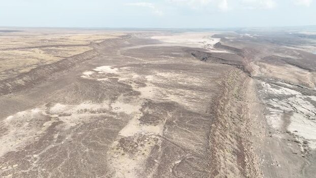 Aerial view of Danakil Desert canyons Ethiopia. Aerial view of Danakil Desert canyons Ethiopia.