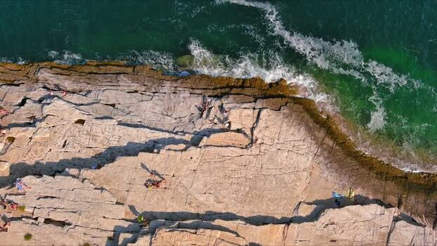 Aerial view of rocky coastline and turquoise sea in Thasos Greece. Aerial view of rocky coastline and turquoise sea in Thasos Greece.