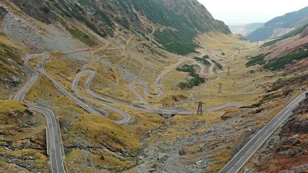 Aerial view of Transfagarasan mountain road Romania. Aerial view of Transfagarasan mountain road Romania.