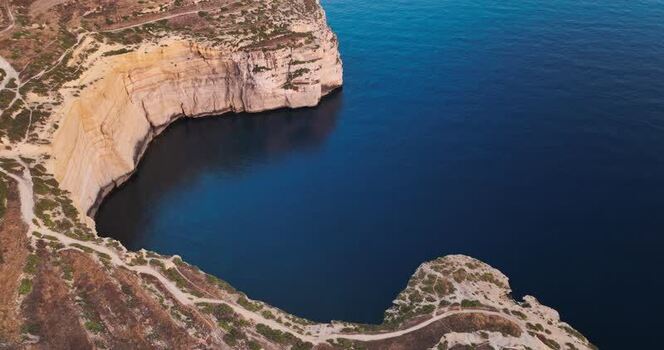 Aerial view of Sanap Cliffs Malta.
