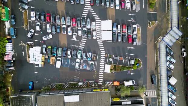 Aerial view of a full car park Belgium. Aerial view of a full car park Belgium.