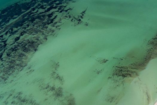 Aerial view of turquoise ocean patterns and sandbanks in the shallow waters of the Shire of Shark Bay Western Australia Australia. Aerial view of turquoise ocean patterns and sandbanks in the shallow waters of the Shire of Shark Bay Western Australia Australia.