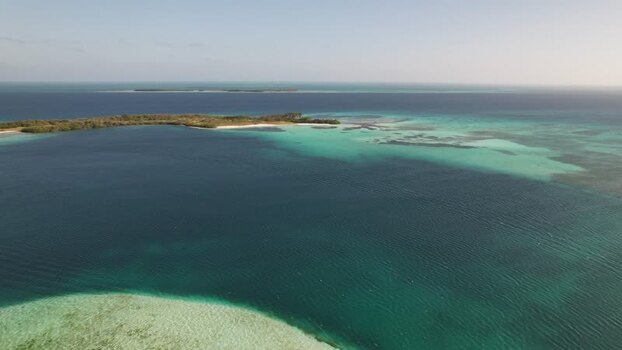 Aerial view of Los Roques archipelago Venezuela.