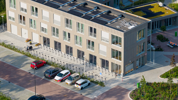 Aerial View of Flexwoningen Ruimtebaan in Zoetermeer Aerial View of Flexwoningen Ruimtebaan in Zoetermeer