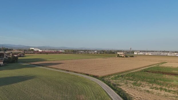 Aerial view of rural landscape near motorways in Piacenza Italy. Aerial view of rural landscape near motorways in Piacenza Italy.