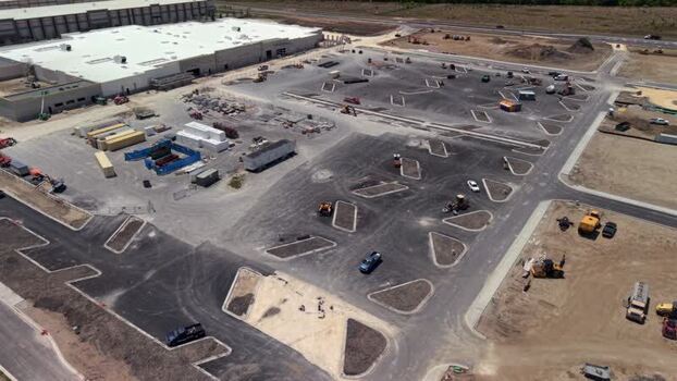 Aerial view of construction at Saint Johns Parkway United States. Aerial view of construction at Saint Johns Parkway United States.