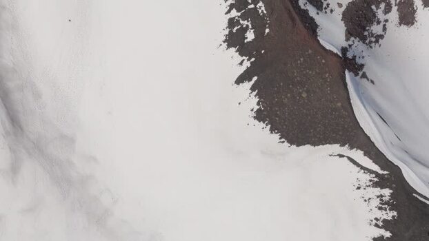 Aerial view of snow covered volcanic slopes near Rifugio Sapienza Italy. Aerial view of snow covered volcanic slopes near Rifugio Sapienza Italy.