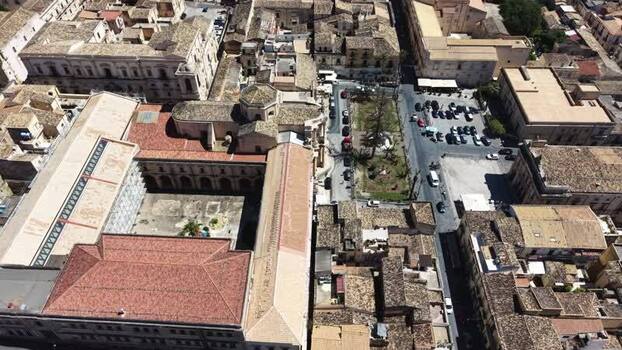Aerial view of the historic center of Noto Sicily Italy. Aerial view of the historic center of Noto Sicily Italy.