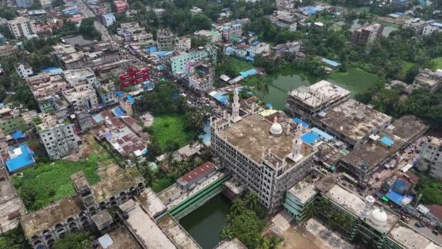Aerial view of Al Jamiatul Ahlia Darul Uloom Moinul Islam Bangladesh.