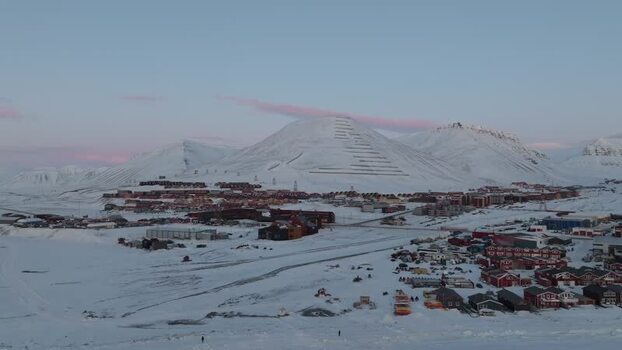 Aerial view of Longyearbyen in the Arctic Svalbard and Jan Mayen. Aerial view of Longyearbyen in the Arctic Svalbard and Jan Mayen.