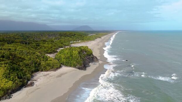 Aerial view of the coastline near Ship Creek New Zealand. Aerial view of the coastline near Ship Creek New Zealand.
