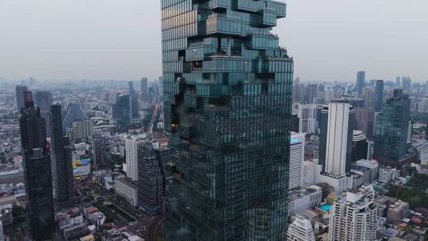 Aerial view of King Power Mahanakhon in Bangkok Thailand. Aerial view of King Power Mahanakhon in Bangkok Thailand.