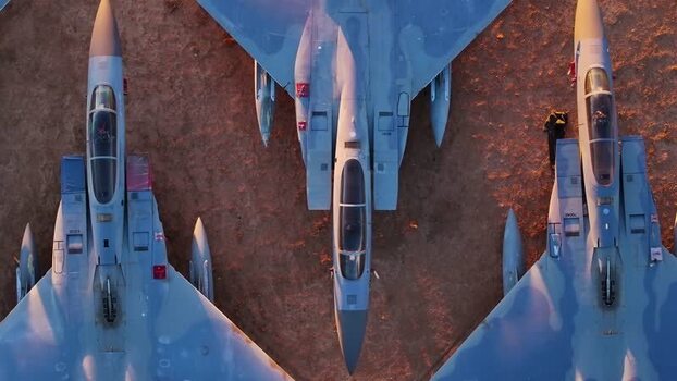Aerial view of fighter jets United States. Aerial view of fighter jets United States.